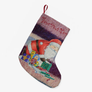 Meia De Natal Pequena Natal bonito do pai que envolve os presentes