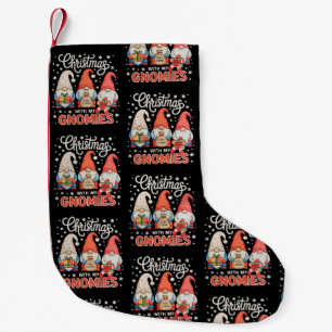 Meia De Natal Pequena Natal Com Meus Gnomies Luzes de Natal da Família G