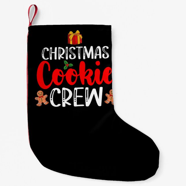 Meia De Natal Pequena Natal Cookie Crew Family Pajamas Xmas Holiday (Frente)