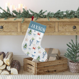 Meia De Natal Pequena Natal costeiro personalizado náutico personalizado