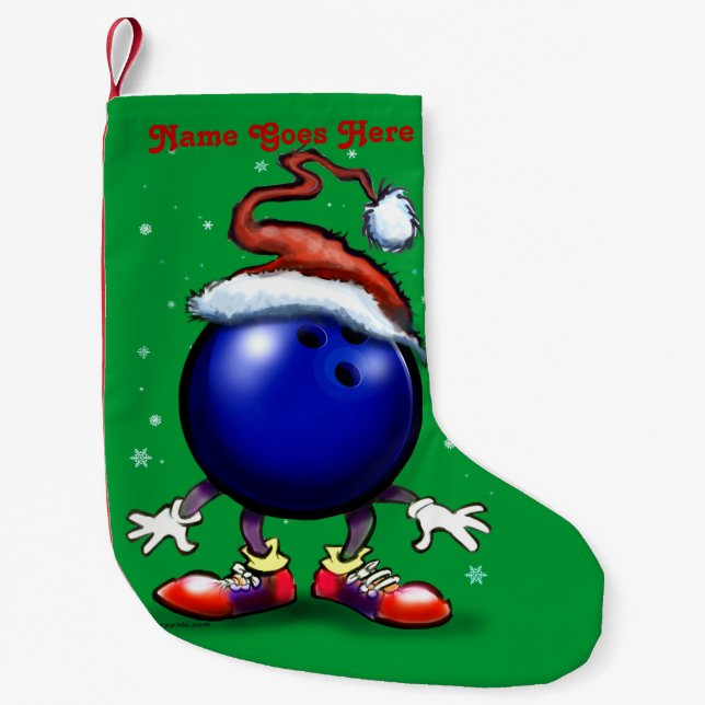 Meia De Natal Pequena Natal da boliche (Frente)