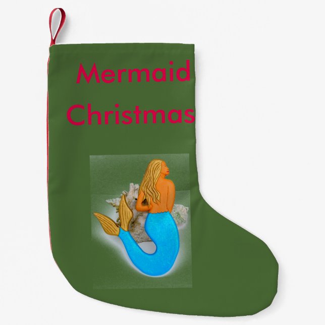 Meia De Natal Pequena Natal da sereia (Frente)