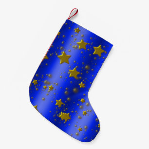 Meia De Natal Pequena Natal das Estrelas Douradas