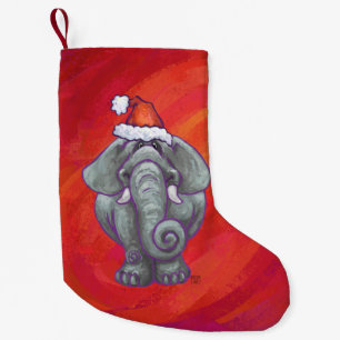 Meia De Natal Pequena Natal De Elefante Em Vermelho
