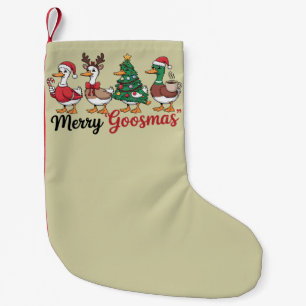 Meia De Natal Pequena Natal Divertido Ganso Xmas Fofo Papai Noel