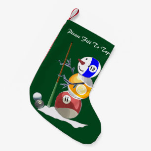 Meia De Natal Pequena Natal do boneco de neve da bola de bilhar
