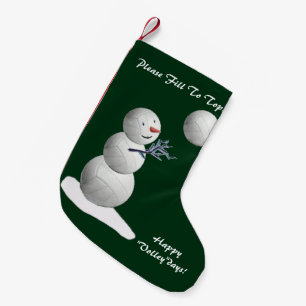Meia De Natal Pequena Natal do boneco de neve do voleibol