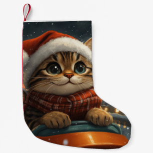 Meia De Natal Pequena Natal do Gato Bengal na Montanha-Russa