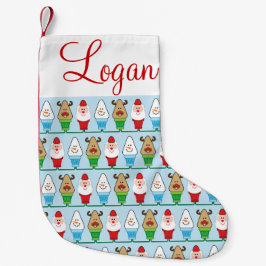 Meia De Natal Pequena Natal do papai noel, do Rudolf e do boneco de neve