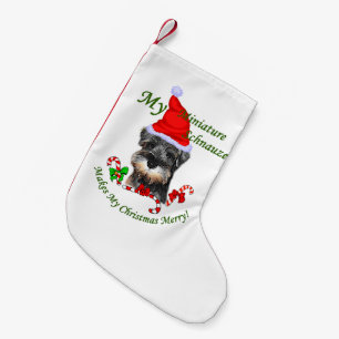 Meia De Natal Pequena Natal do Schnauzer diminuto
