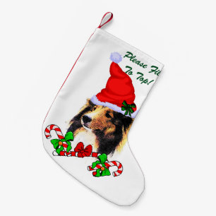 Meia De Natal Pequena Natal do Sheepdog de Shetland