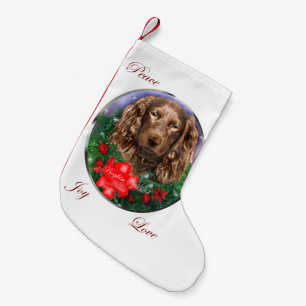 Meia De Natal Pequena Natal do Spaniel de Boykin