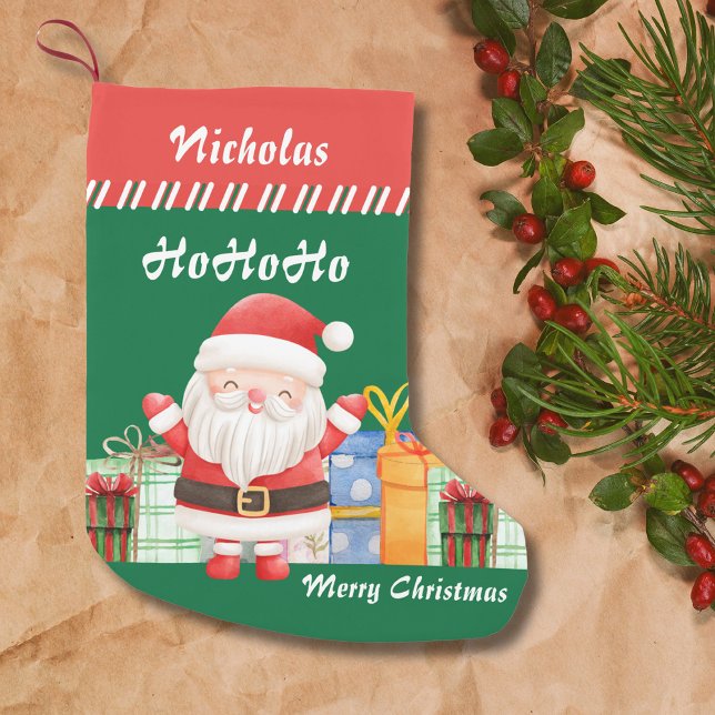 Meia De Natal Pequena Natal feliz Papai Noel com Presentes para você (Criador carregado)