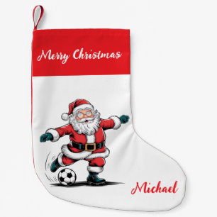 Meia De Natal Pequena Natal Feliz Personalizado Papai Noel Futebol