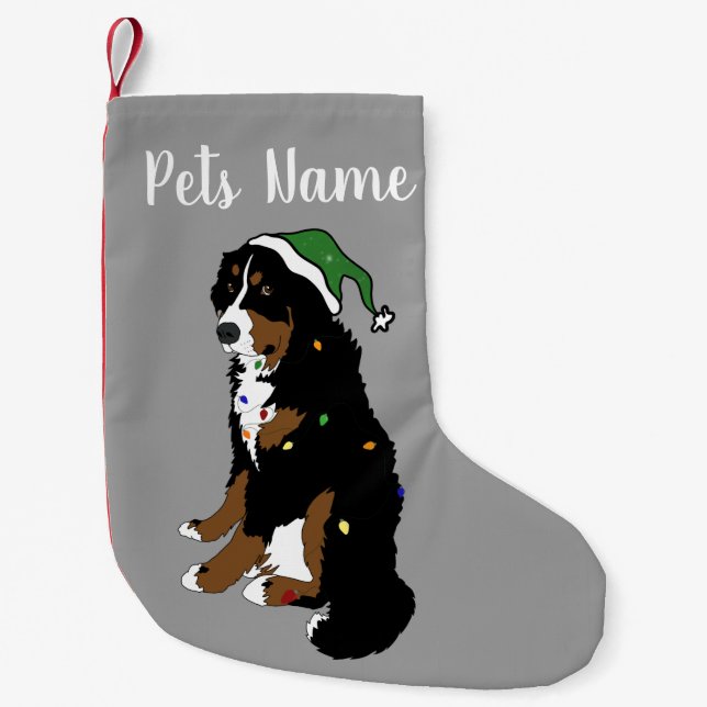 Meia De Natal Pequena Natal Feriado Cão de Montanha Bernese (Frente)