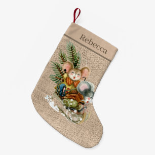 Meia De Natal Pequena Natal Festivo Camundongos Country adicionar nome