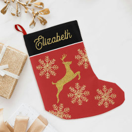 Meia De Natal Pequena Natal Glam Glitter Vermelho Verde Dourado Flocos d
