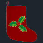 Meia De Natal Pequena Natal Holly<br><div class="desc">Ilustração decorativa de Natal.</div>