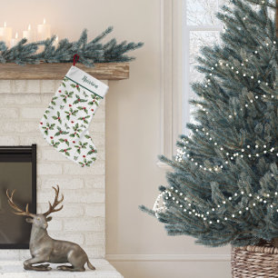 Meia De Natal Pequena Natal Holly Tradicional