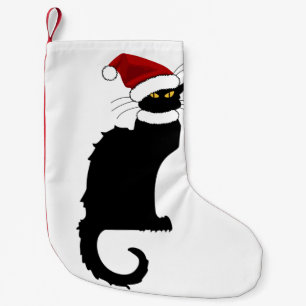 Meia De Natal Pequena Natal Le Chat Noir Com Papai Noel