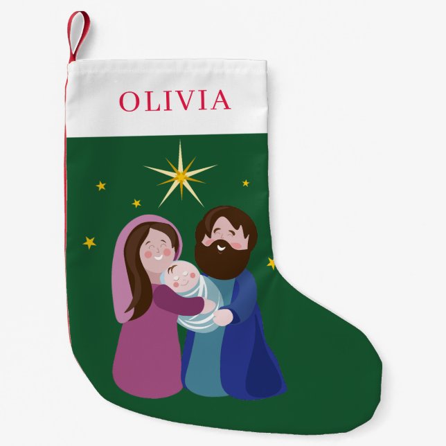 Meia De Natal Pequena Natal Natividade (Frente)