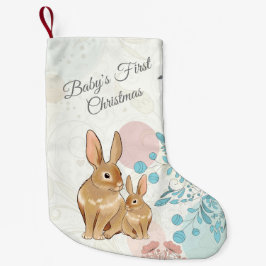 Meia De Natal Pequena Natal personalizado de 1rua do bebê de Bunnies