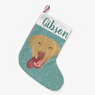 Meia De Natal Pequena Natal personalizado de Dudley Labrador