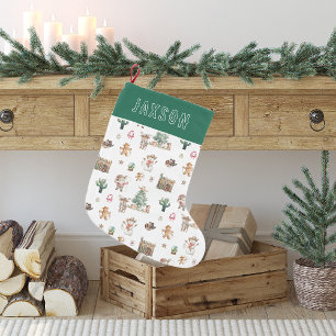 Meia De Natal Pequena Natal Personalizado Divertido ao Estilo Western