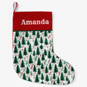 Meia De Natal Pequena Natal Personalizado do Padrão de Florestas Fir Mod