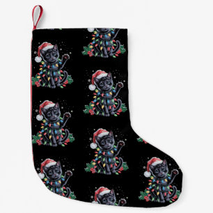 Meia De Natal Pequena Natal preto Natal Natal Santa Hat Feriado de Natal