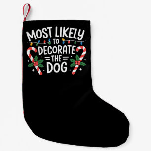 Meia De Natal Pequena Natal Provavelmente Decorar Cachorro Família Xmas