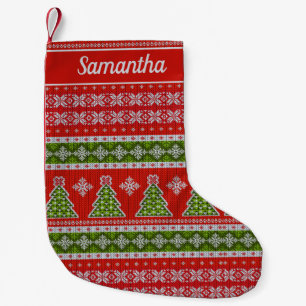 Meia De Natal Pequena Natal Red Green Holidays Vintage Pequeno Natal