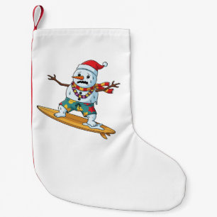 Meia De Natal Pequena Natal Surfista Boneco de Neve 2026 Férias Divertid