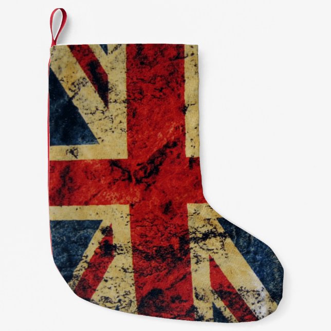 Meia De Natal Pequena Natal Union Jack (Frente)