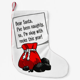 Meia De Natal Pequena Naughty Rockhound, estocagem de natal geóloga