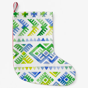 Meia De Natal Pequena Navajo Tribute: Watercolor Tribal Majestade