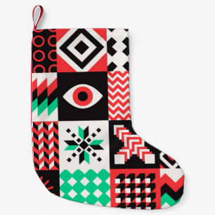Meia De Natal Pequena NEO GEO. Design de gráfico do padrão de geometri