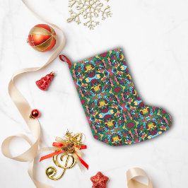 MEIA DE NATAL PEQUENA NEUROGRÁFICO E LINHA PRETA DO NATAL DE MERRÍCULA