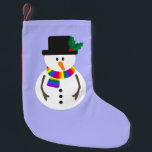 Meia De Natal Pequena Neve LGBT  Orgulho Snowman<br><div class="desc">A bandeira do orgulho Lgbt  inspirou a estocagem de neve do cachecol arco-íris.</div>