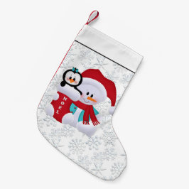 Meia De Natal Pequena Neve Natal Feriado com neves branca