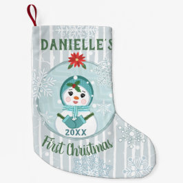 Meia De Natal Pequena Neve Personalizada de Natal