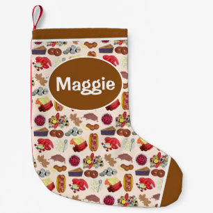 Meia De Natal Pequena New England Comida Lobster Clams Cranberry