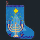 Meia De Natal Pequena ninho de hanukkah menorah<br><div class="desc">"hanukkah menorah",  "feliz hanukkah",  menorah,  "estrela de david",  "chanukah jedesejo",  Hanukkah,  "feriados judeus"chanukah,  hannukah,  chanukkah</div>