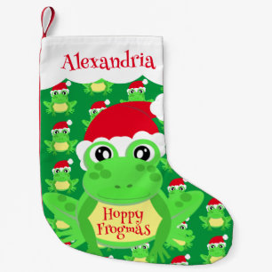 Meia De Natal Pequena Noel Hat Green - Nome do Padrão do Sapo Verde Nove
