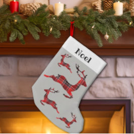 Meia De Natal Pequena nome de etiqueta do Nó da xadrez com verificação d