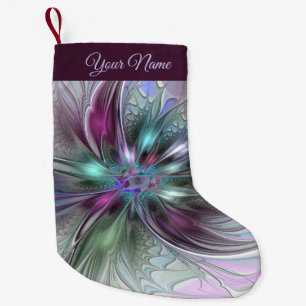 Meia De Natal Pequena Nome de Flor de Arte Fractal, Abstrato de Fantasia