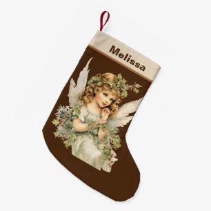 Meia De Natal Pequena Nome do Apelido Angel para aquarela de Natal esfes