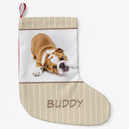 Meia De Natal Pequena Nome do cão Foto Personalizada Puppy
