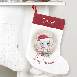 Meia De Natal Pequena Nome do Estoque de Natal do Elefante Bonito