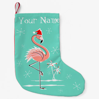 Meia De Natal Pequena Nome do flamingo do Natal que armazena um tomado